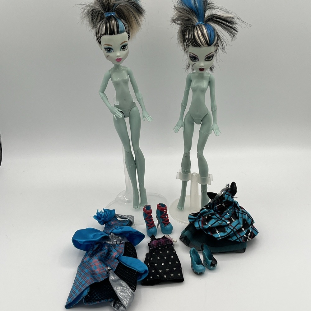 Monster High Frankie Stein Doll Lot Shoes Dresses Scary Tales Mattel TLC OOAK